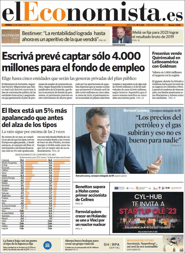 Portada de El Economista (Espa&ntilde;a)