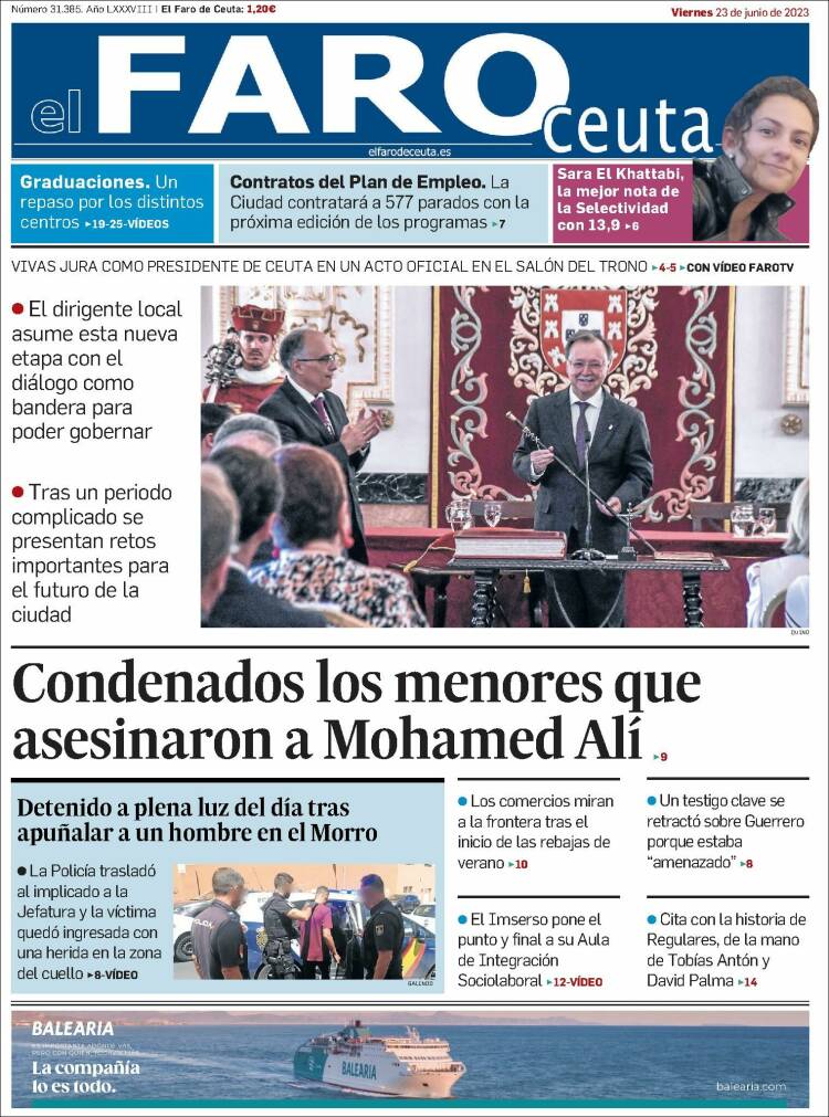 Portada de El Faro de Ceuta (España)