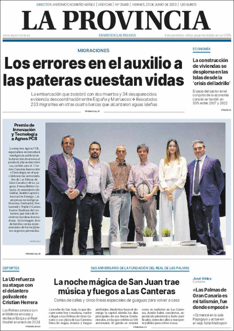 Portada de La Provincia (España)