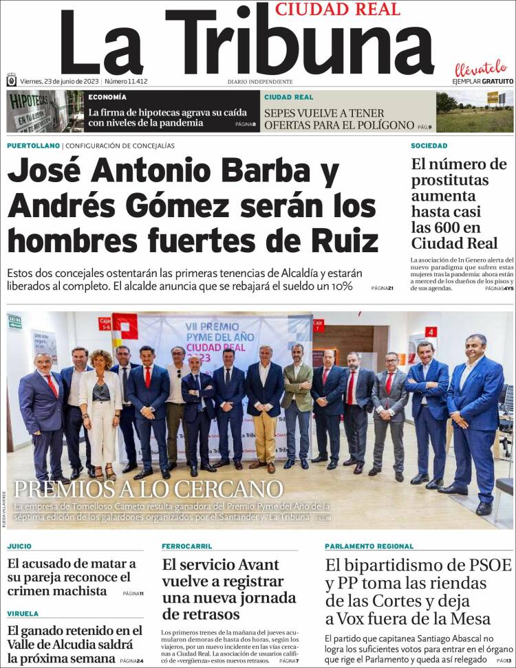 Portada de La Tribuna de Ciudad Real (España)
