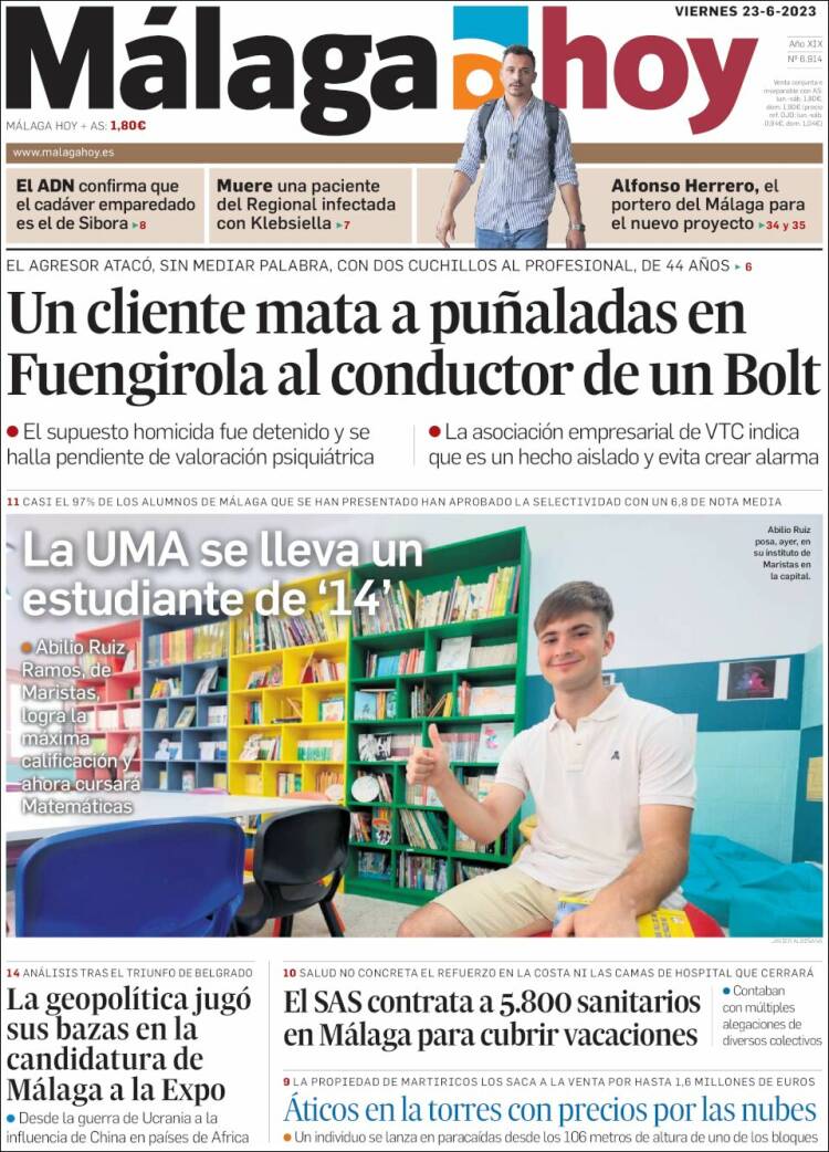 Portada de Málaga Hoy (España)