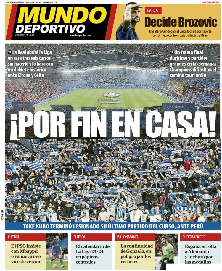 Portada de Mundo Deportivo Gipuzkoa (España)