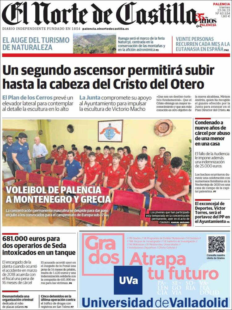 Portada de Norte de Castilla - Palencia (España)