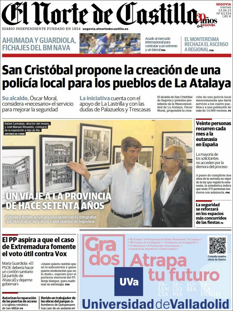 Portada de Norte de Castilla - Segovia (España)