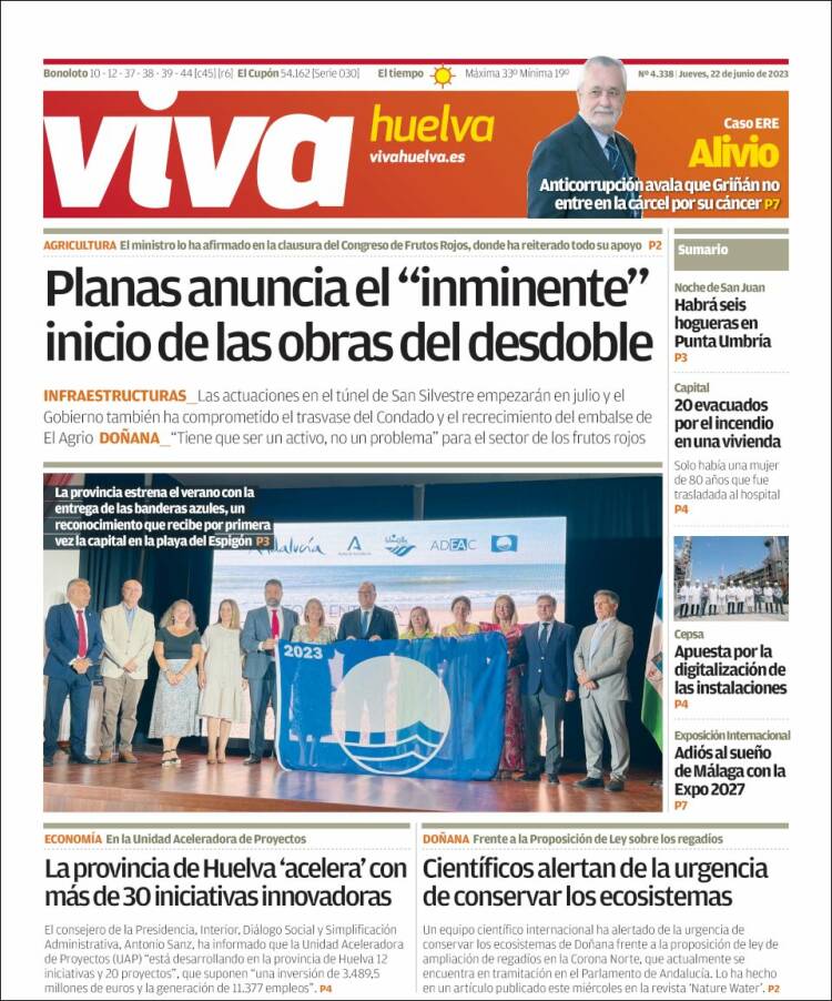Portada de Viva Huelva (España)