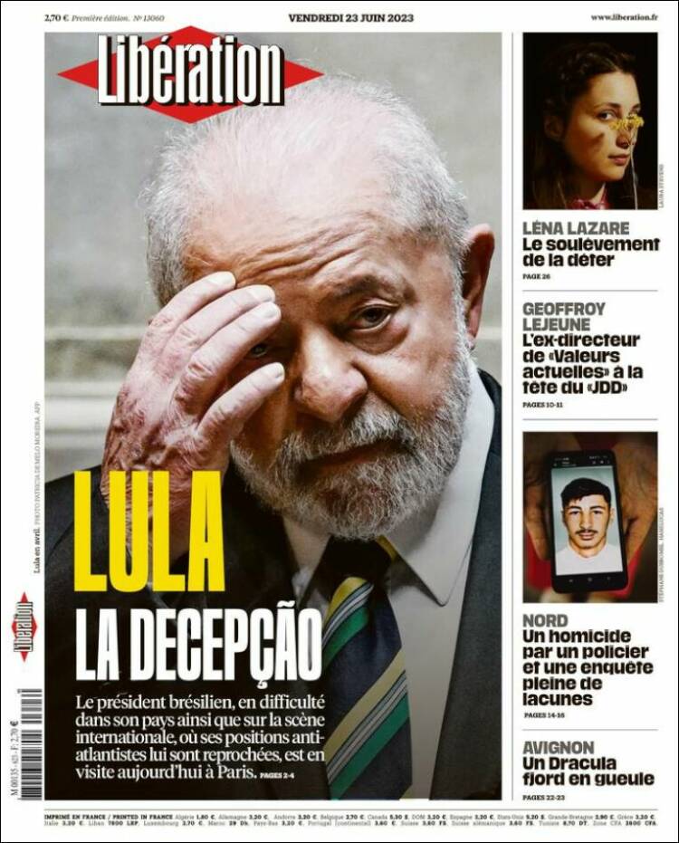 Portada de Libération (Francia)