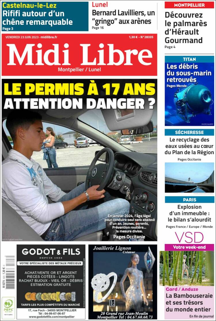 Portada de Midi Libre (France)