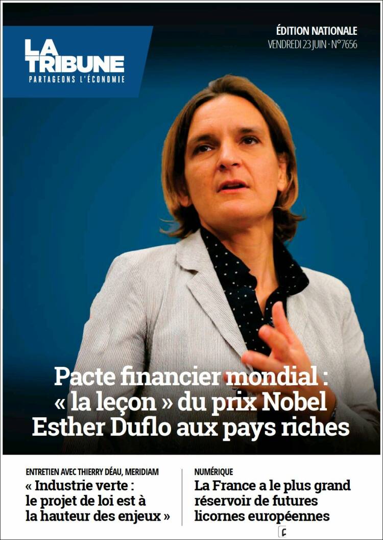 Portada de La Tribune (Francia)