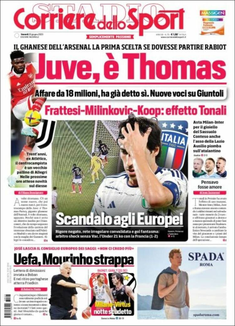 Portada de Corriere dello Sport (Italia)