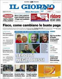 Portada de Il Giorno (Italia)