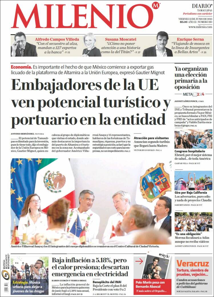 Portada de Milenio - Tamaulipas (Mexique)