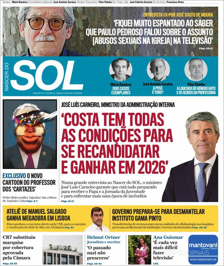 Portada de Jornal Sol (Portugal)