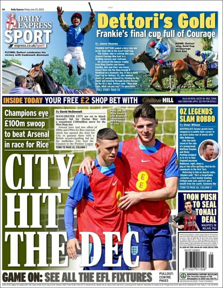 Portada de Express Sport (Reino Unido)