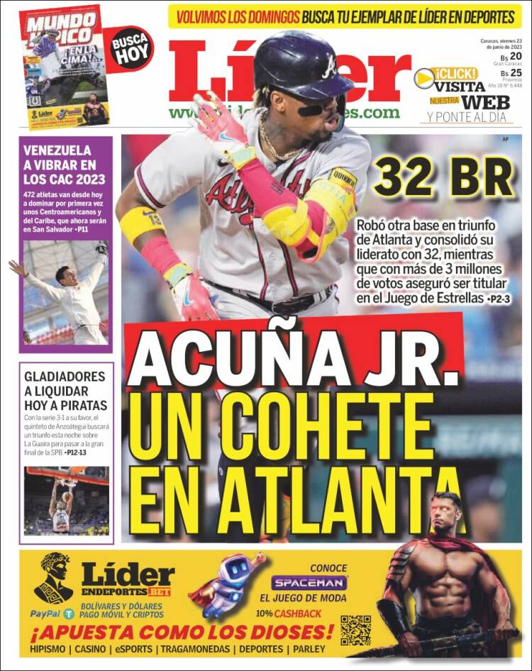 Portada de Lider en deportes (Venezuela)