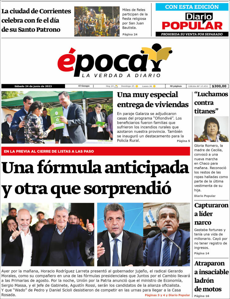 Portada de Diario Época (Argentina)