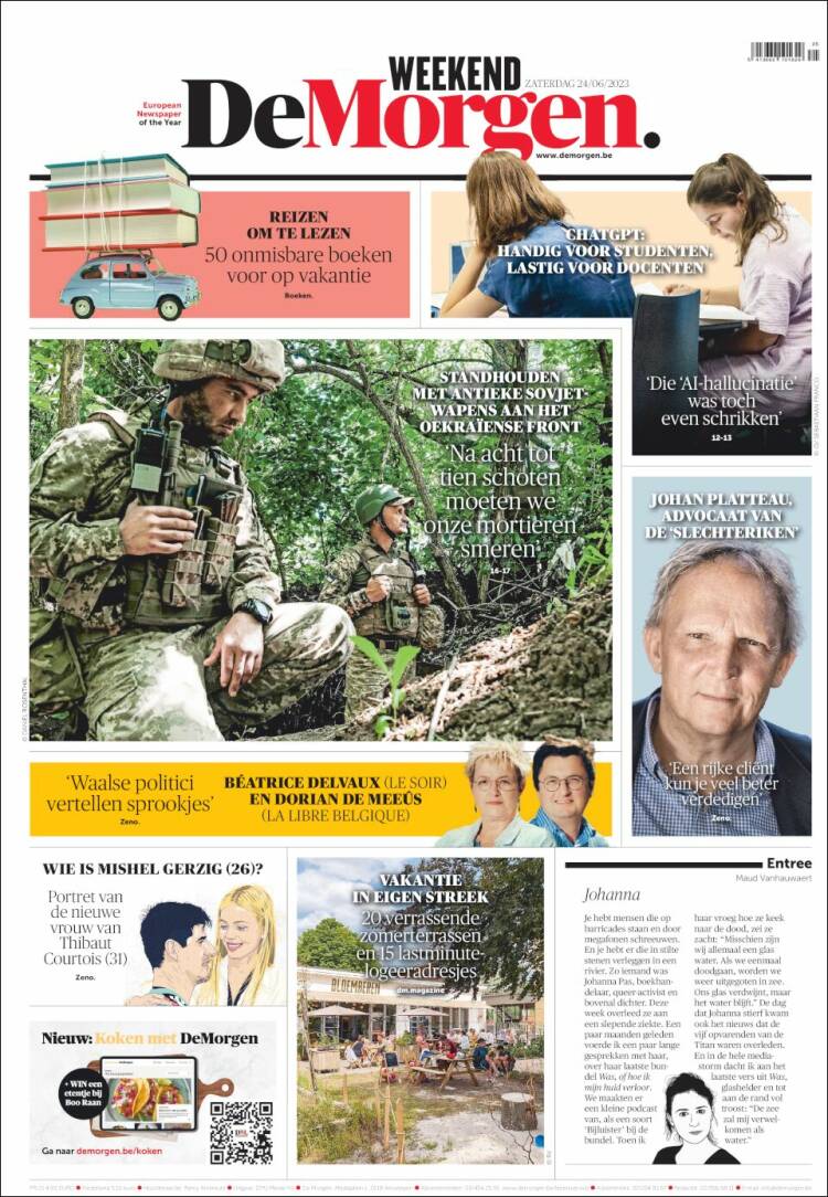 Portada de De Morgen (B&eacute;lgica)