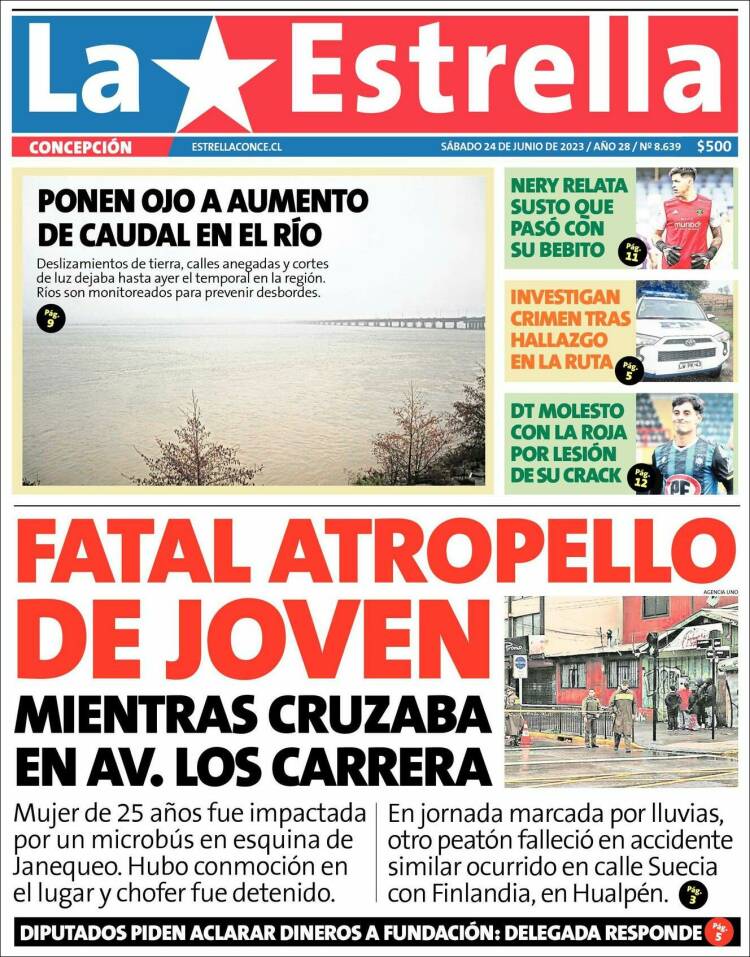 Portada de La Estrella de Concepción (Chile)
