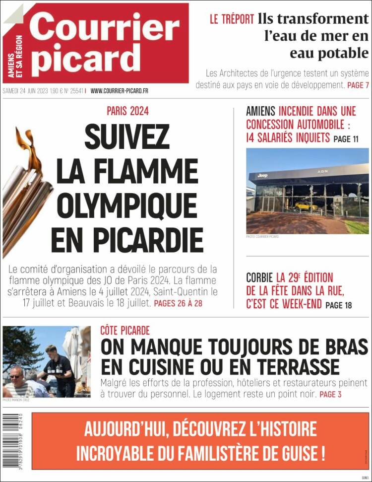 Portada de Courrier Picard (Francia)