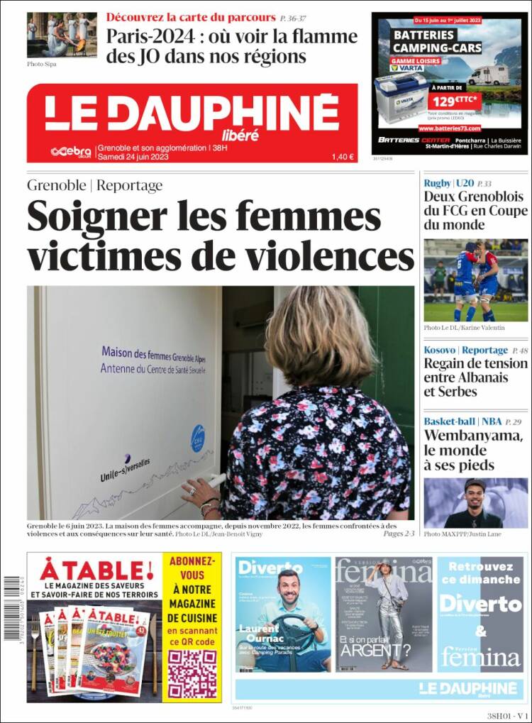 Portada de Le Dauphiné Libéré (Francia)
