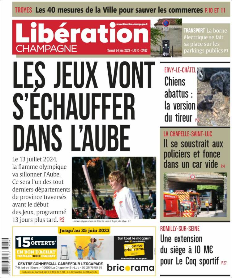 Portada de Libération Champagne (Francia)