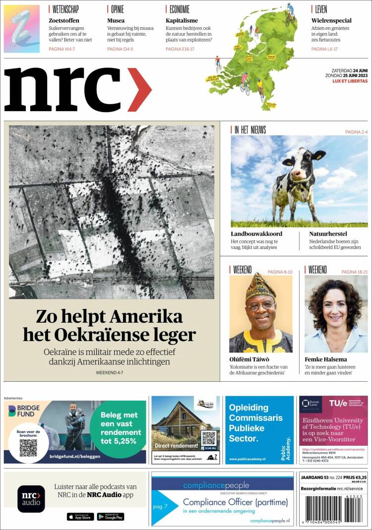 Portada de NRC Handelsblad (Pa&iacute;ses Bajos)