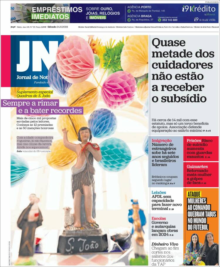Portada de Jornal de Notícias (Portugal)