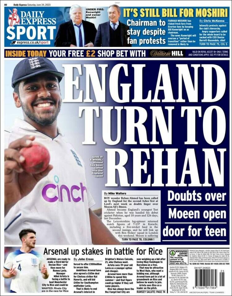 Portada de Express Sport (Reino Unido)