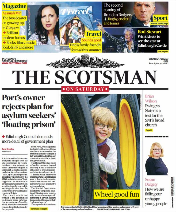 Portada de The Scotsman (Reino Unido)