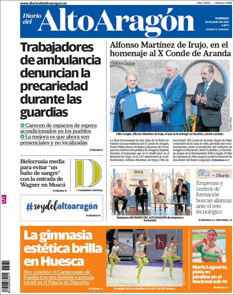 Portada de Diario del AltoAragón (España)