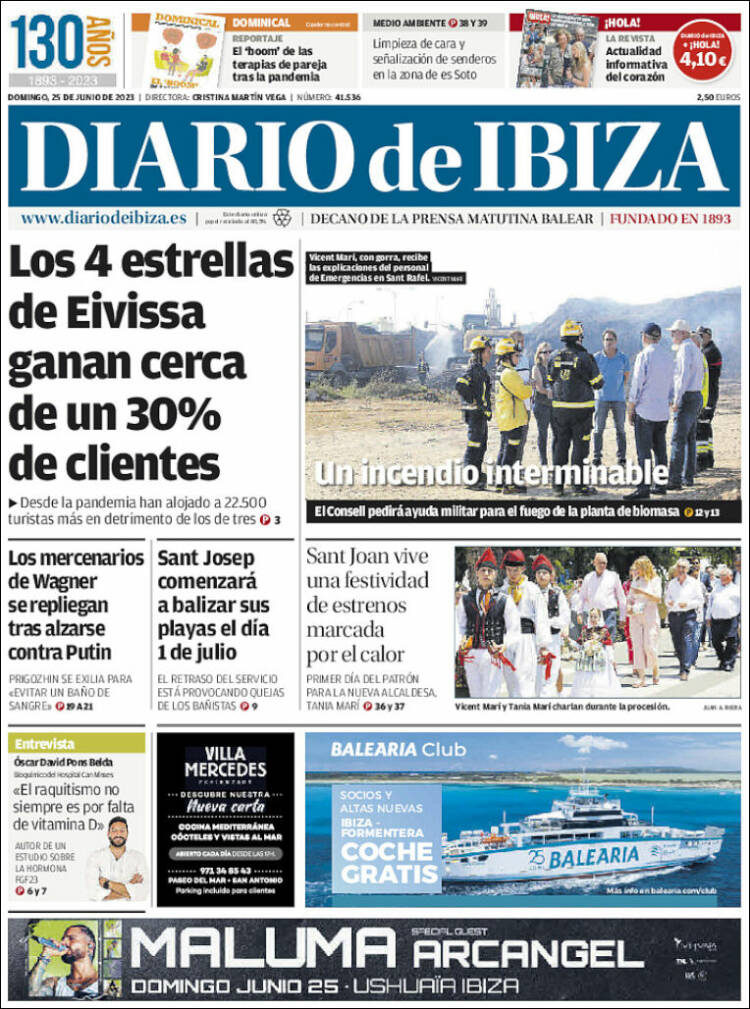 Portada de Diario de Ibiza (España)