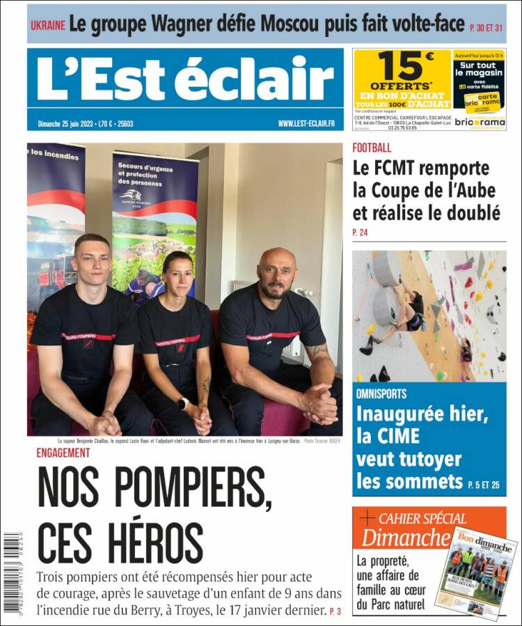 Portada de L'Est Eclair (France)