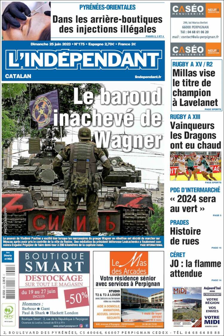 Portada de Le Indépendant (Francia)