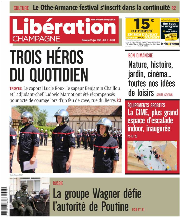 Portada de Libération Champagne (Francia)