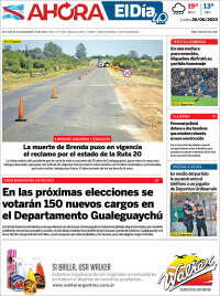 Portada de El Día de Gualeguaychú (Argentina)