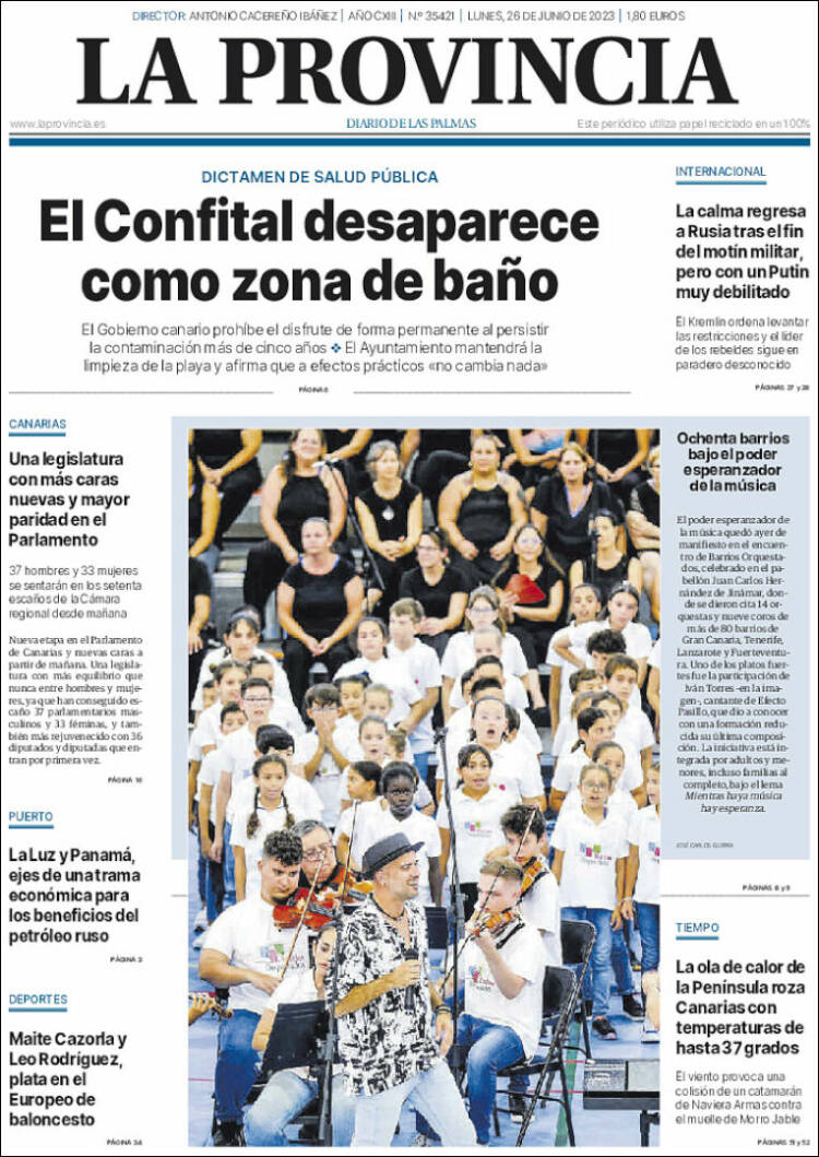 Portada de La Provincia (España)