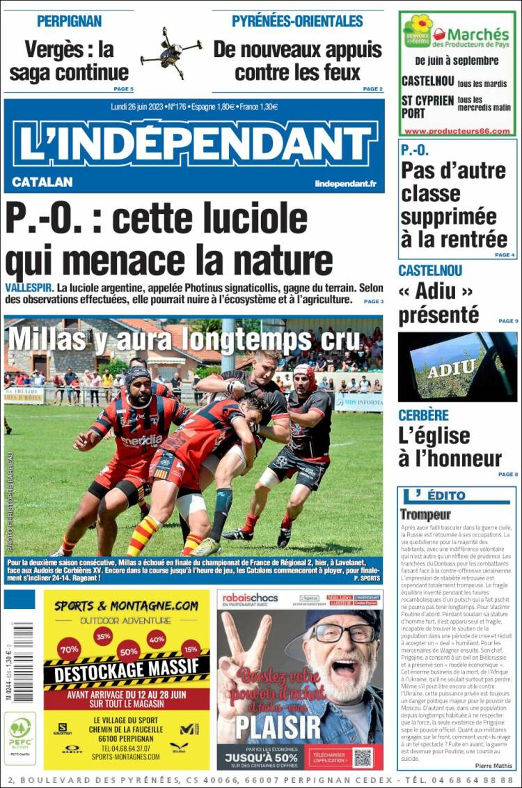 Portada de Le Indépendant (Francia)