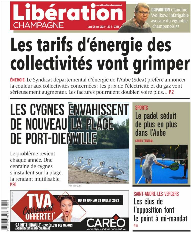 Portada de Libération Champagne (Francia)