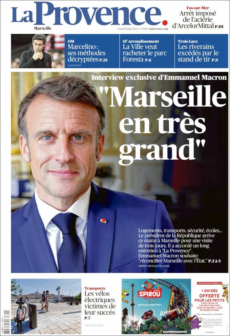 Portada de La Provence (Francia)