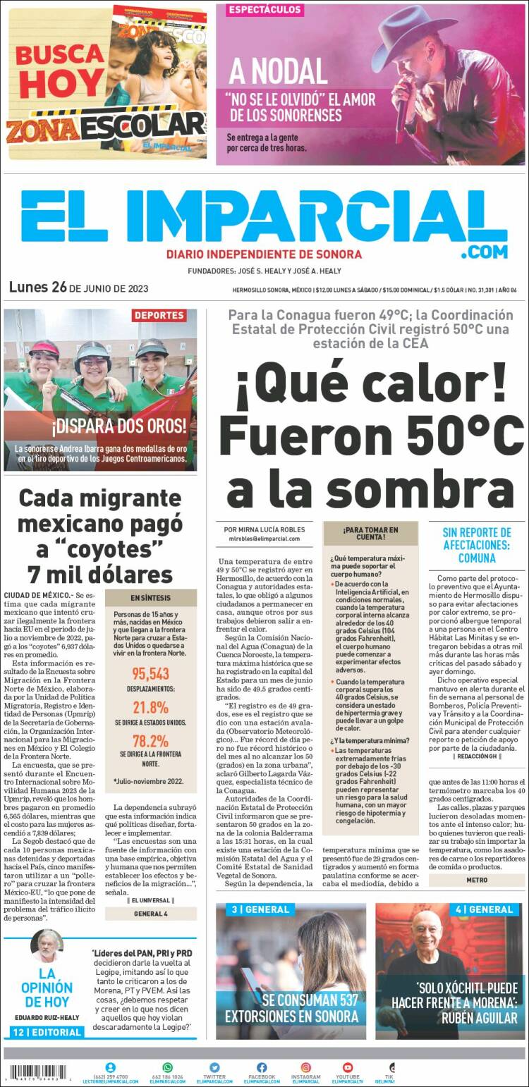 Portada de El Imparcial (México)