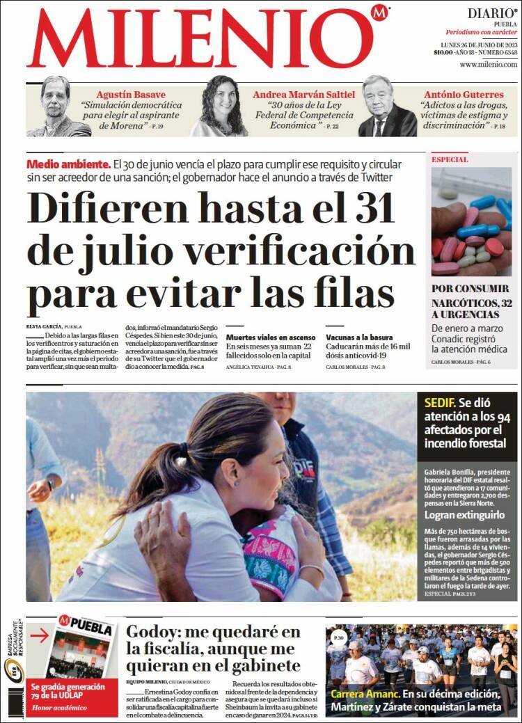 Portada de Milenio de Puebla (México)