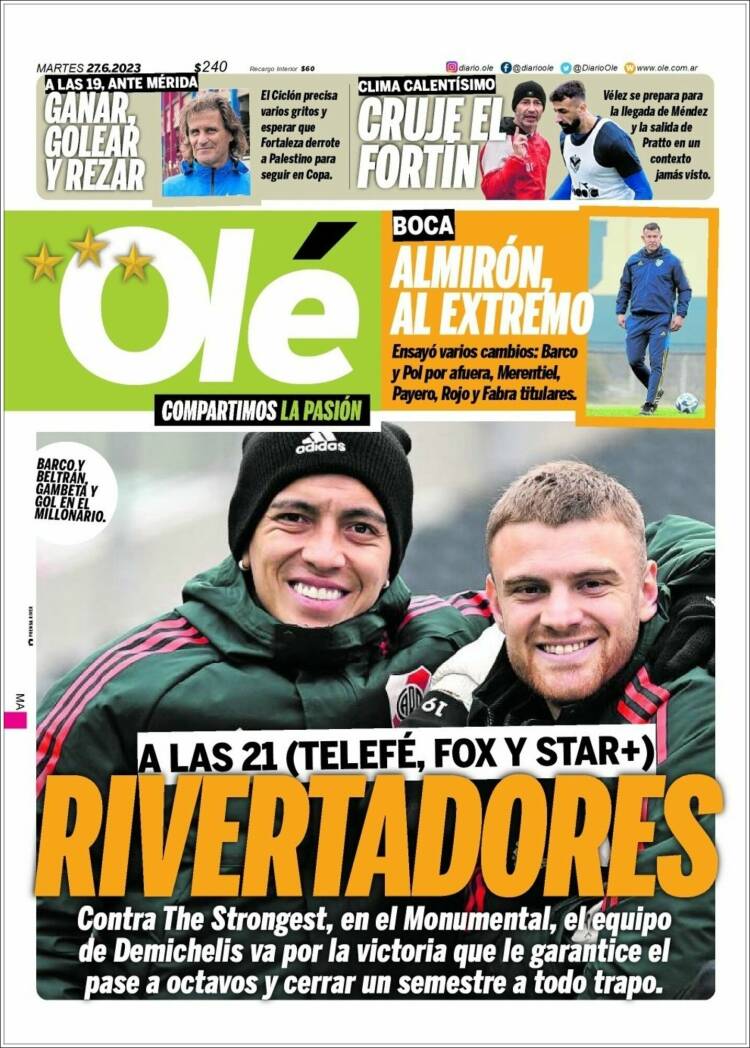 Portada de Olé (Argentina)