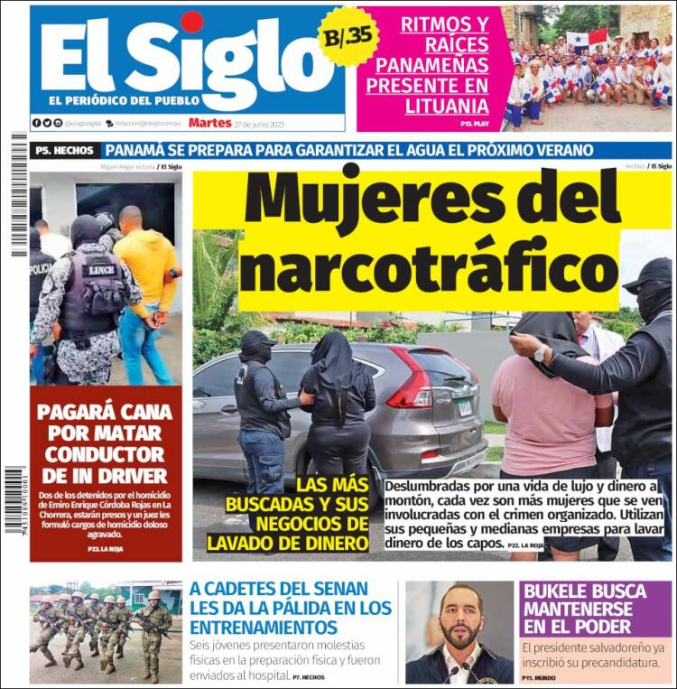 Portada de El Siglo (Panamá)