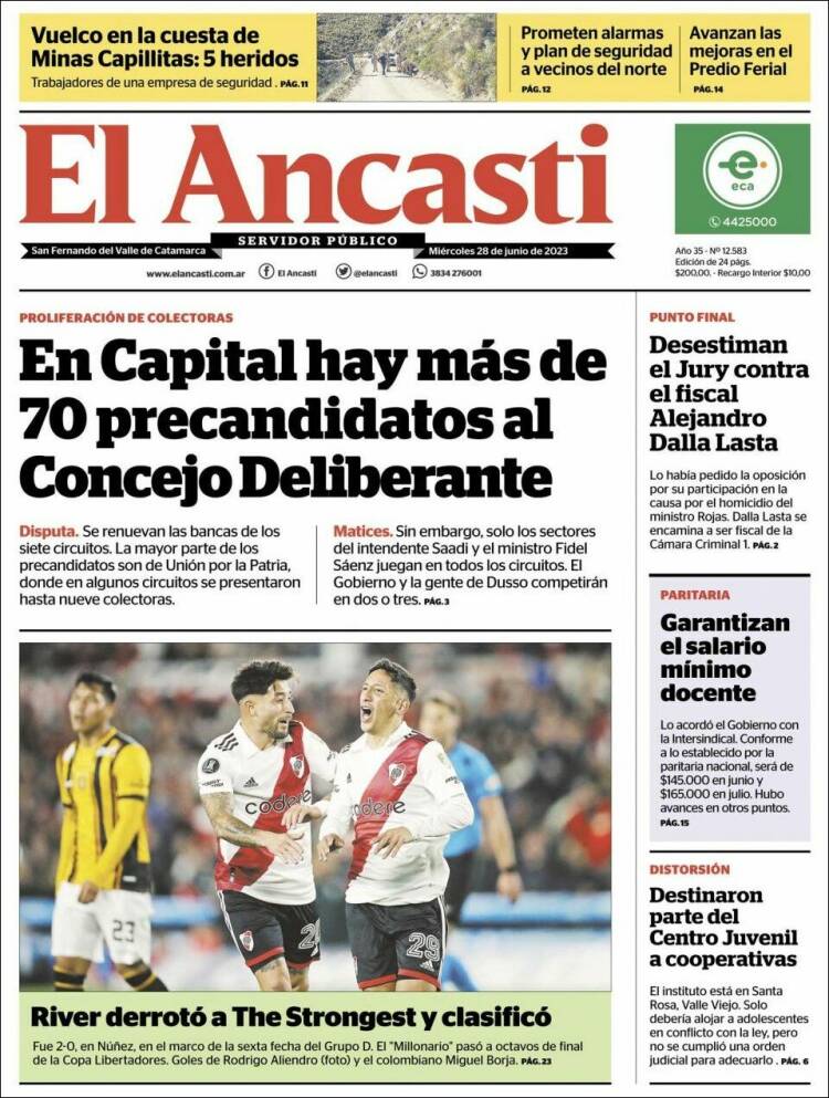 Portada de El Ancasti (Argentina)