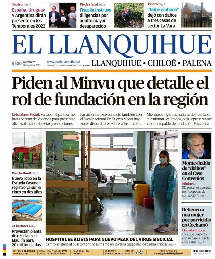 Portada de El Llanquihue (Chile)