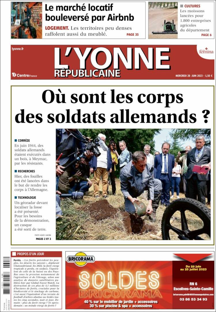 Portada de L'Yonne-Républicaine (Francia)