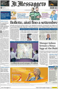 Portada de Il Messaggero (Italia)