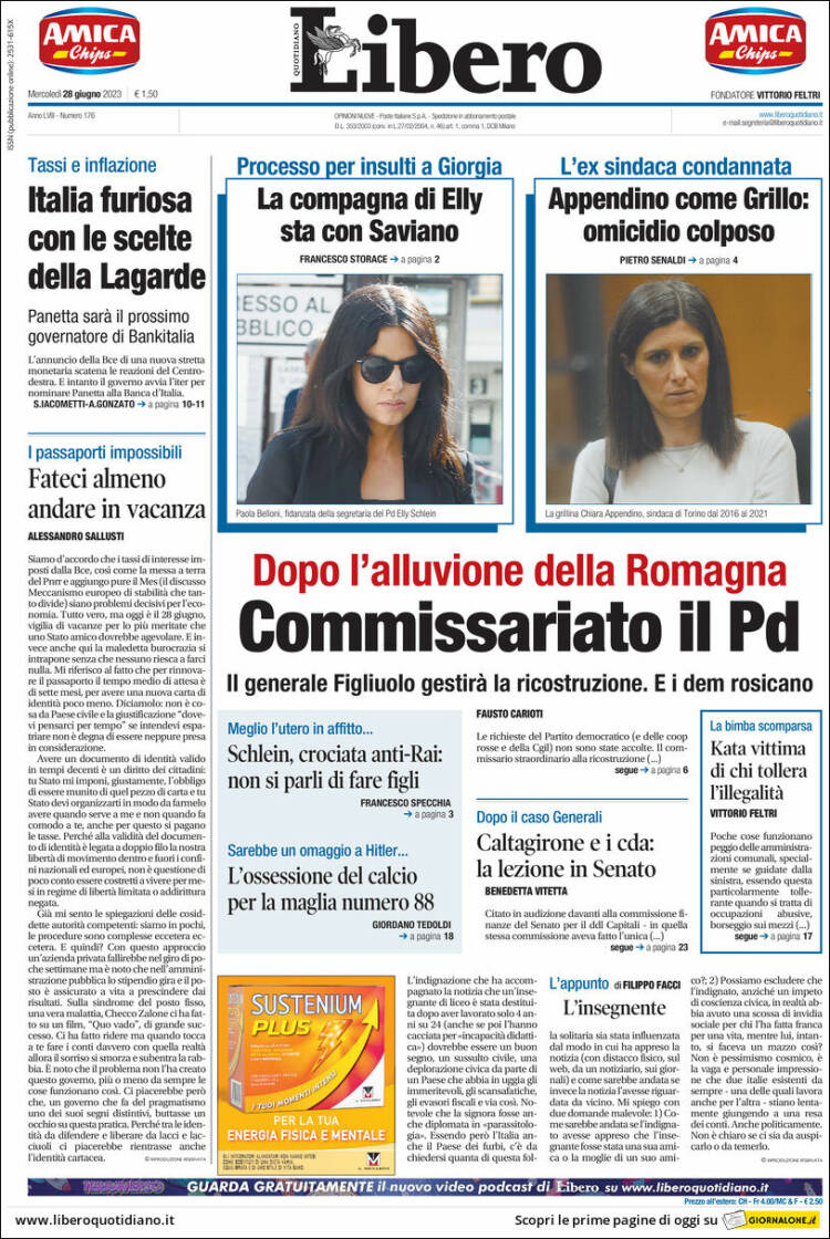 Portada de Libero (Italia)