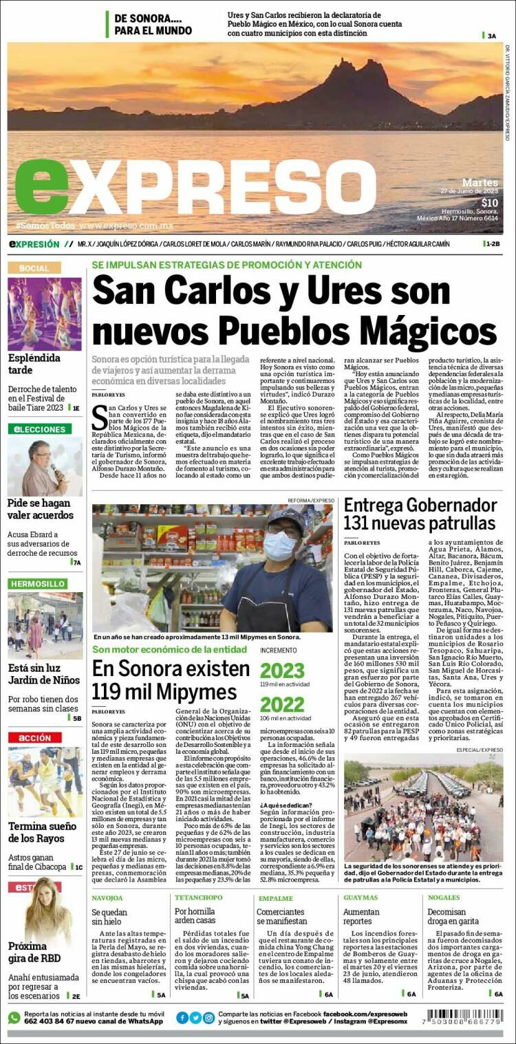 Portada de Expreso (México)