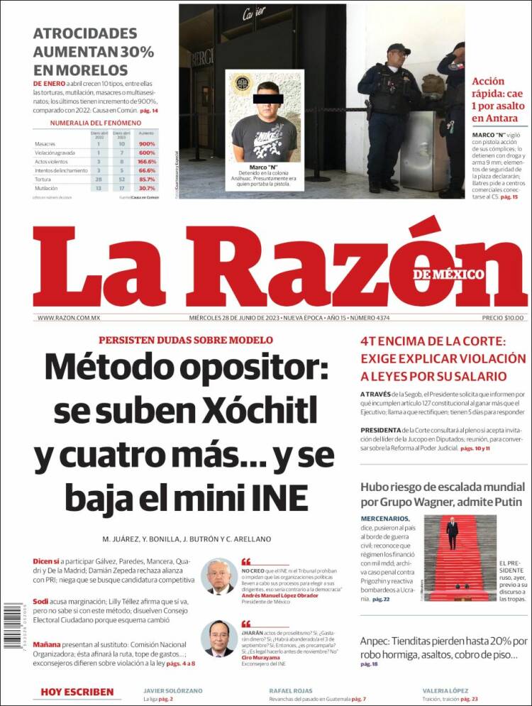 Portada de La Razón (México)