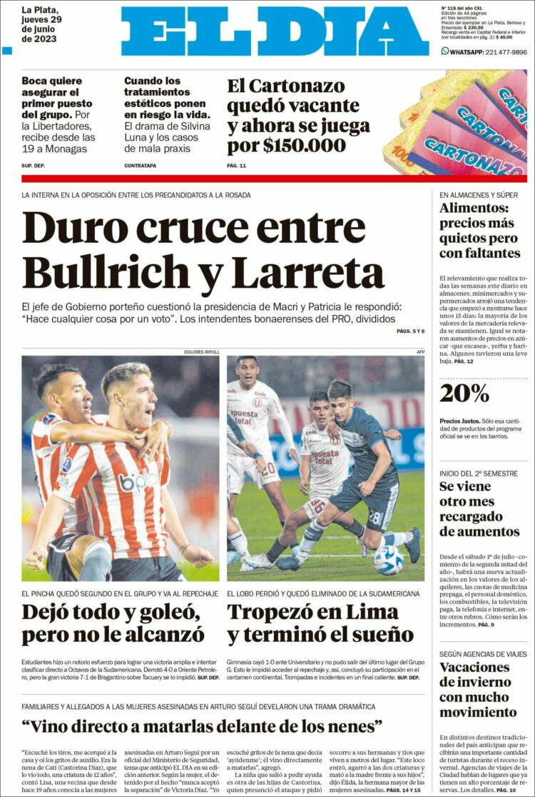 Portada de El Día de la Plata (Argentina)